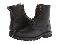 Stylish Frye Shearling Boots for Men - Warren Combat - Black Tumbled Leather/Shearling Sale Online